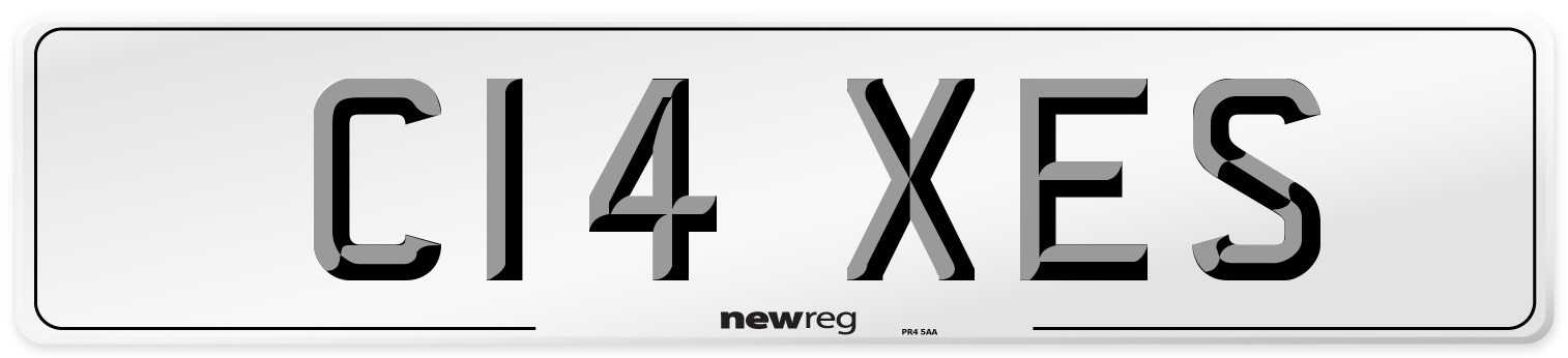 C14 XES Number Plate from New Reg